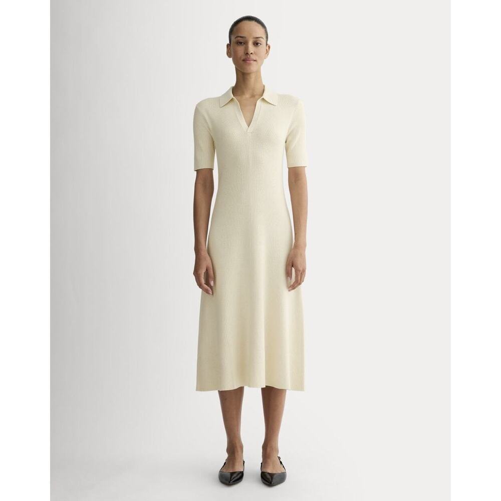 Everlane Women's Knit Polo Dress in Birch, Size Small, Cotton